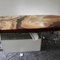 tavolo ovale piano in onice 120x250