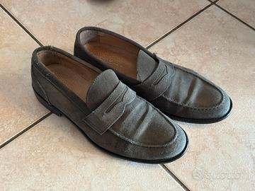Mocassini pelle scamosciata grigio 41