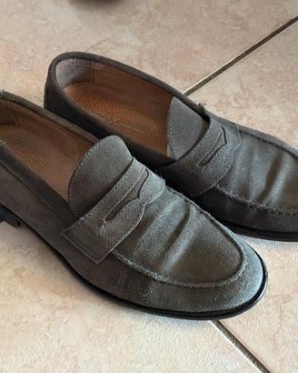 Mocassini pelle scamosciata grigio 41