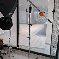 Manfrotto Stativo Cine 297+ Base Ruote+ Mini Boom