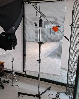 Manfrotto Stativo Cine 297+ Base Ruote+ Mini Boom