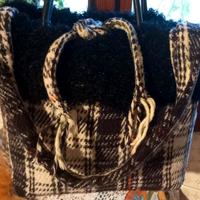 borsa scozzese con pelliccia sintetica 