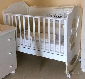 Lettino Azur orso con oblò bianco/beige