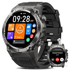 Smartwatch Uomo Militare 2025 Nero Bluetooth
