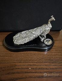 Soprammobile pavone in argento 800