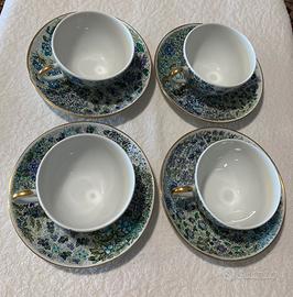 Set 4 tazzine da tè e piattini La Porcellana Bianc