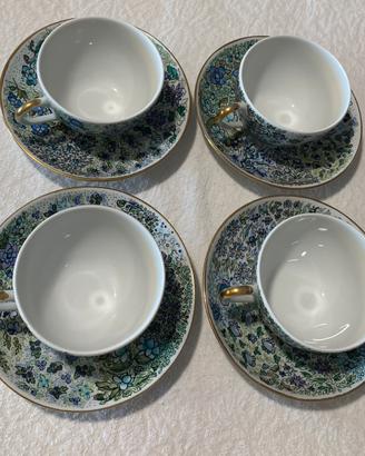 Set 4 tazzine da tè e piattini La Porcellana Bianc