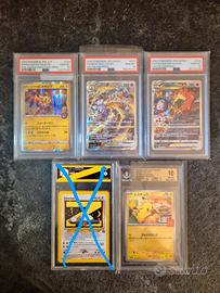 Carte Pokemon gradate PSA BGS 10 Charizard Pikachu