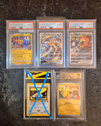 Carte Pokemon gradate PSA BGS 10 Charizard Pikachu