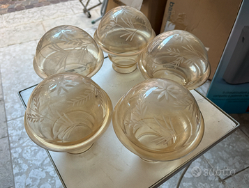 Paralume vintage anni 60 decorazioni a foglia