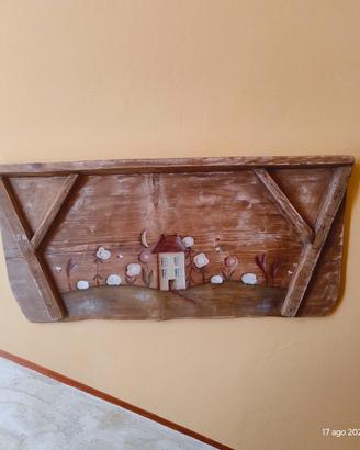 Dipinto su asse di legno artigianale 
