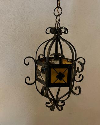 Lampadario ferro battuto
