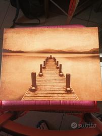 Quadro moderno pontile nel lago