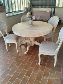 TAVOLO SHABBY ANTICATO ALLUNGABILE 