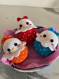 Set di 3 ovetti Amigurumi
