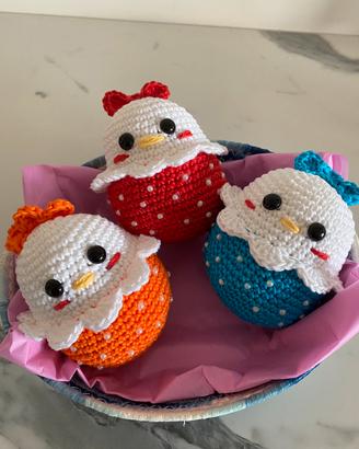 Set di 3 ovetti Amigurumi