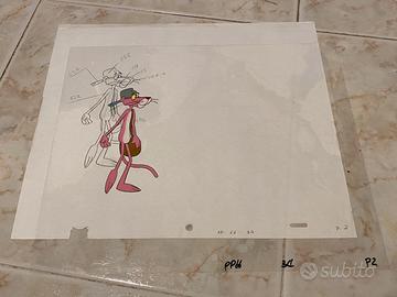 Pantera rosa anime cel cella con disegno originale