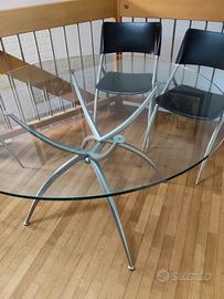 Tavolo Design Rotondo Vetro 120cm - Base a Ragno M