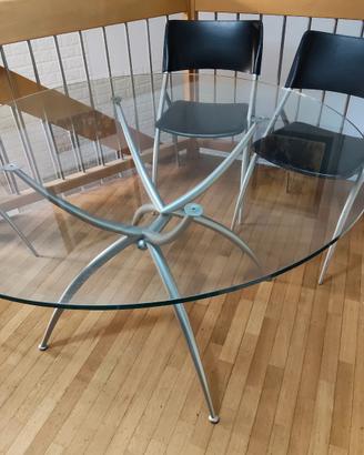 Tavolo Design Rotondo Vetro 120cm - Base a Ragno M