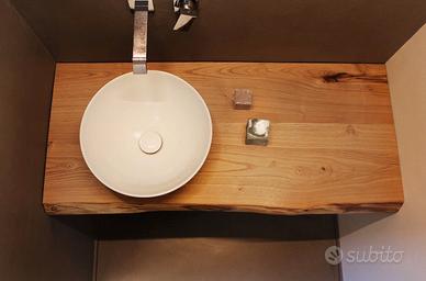 Mensola bagno legno massello su misura