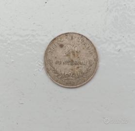 Moneta in argento 1863 Vittorio Emanuele II