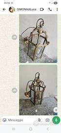 lampadario modello "lanterna"  in ottone 