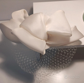 Veletta sposa con fiocco in seta
