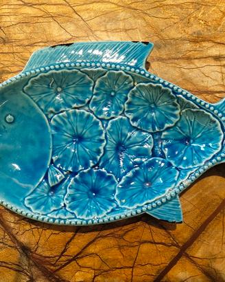Piatto "pesce" in ceramica smaltata