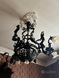 Antico Lampadario Liberty fine 800 inizi 900