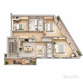 Orta Frattaminore 2P 130 mq con Terrazzo e Box