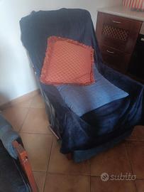 POLTRONA LEGNO E STOFFA 
