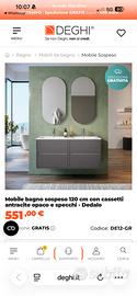 Mobile bagno 120cm con due lavabi
