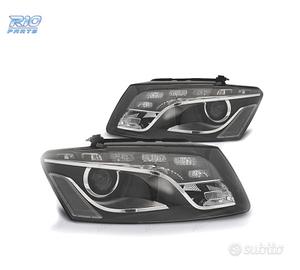 FARI PER AUDI Q5 08-12 LUCE DIURNA DRL FONDO NERO