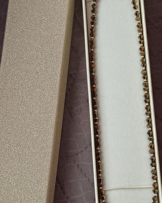 Collana oro e cristalli Swarovski 