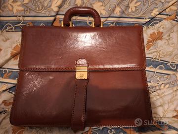 BORSA MANAGER  IN VERA PELLE MARRONE 