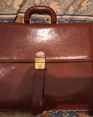 BORSA MANAGER  IN VERA PELLE MARRONE 