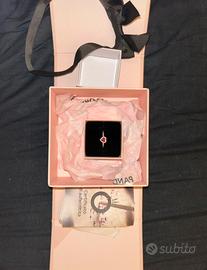 Anello pandora - Cuore rosso montatura argento