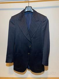 Giacca blu gessato elegante