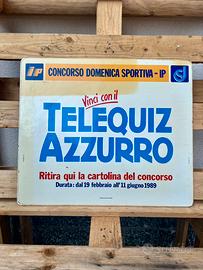 Insegna bifacciale Vintage IP 1989 Telequiz Azzuro