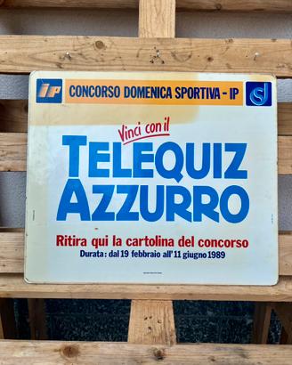 Insegna bifacciale Vintage IP 1989 Telequiz Azzuro