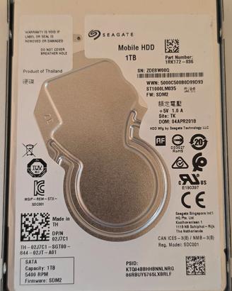 Seagate Mobile HDD 1TB - 1RK172-036