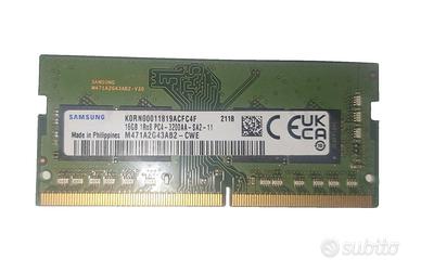 RAM DDR4 SODIMM 16Gb da 3200Mhz, marca Samsung.