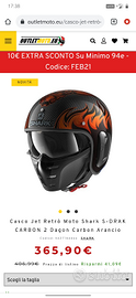 Casco Jet Shark S-DRAK CARBON 2 Dagon Orange