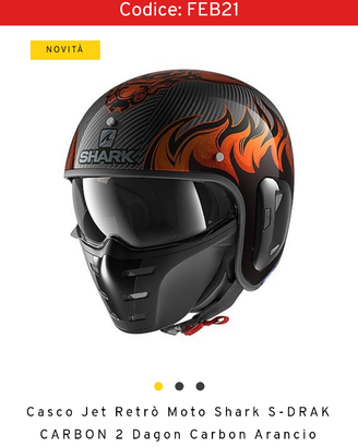 Casco Jet Shark S-DRAK CARBON 2 Dagon Orange