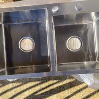 Lavello da cucina a due vasche in acciaio inox 304
