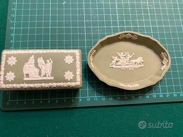 Set Vintage Wedgwood Jasperware verde salvia