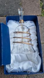 Campanella di vetro con lavorazione dorata