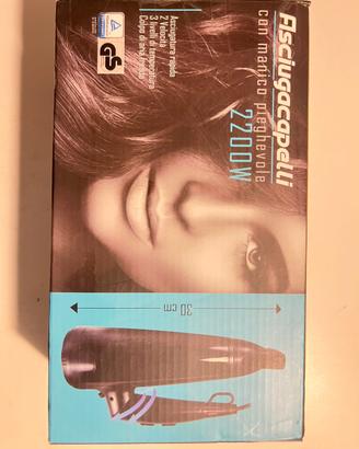 Asciugacapelli con manico pieghevole nuovo
