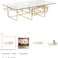 Kare Design tavolino da caffé Meander, oro/vetro