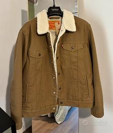Giacca jeans Levis uomo donna cotone sherpa